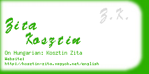 zita kosztin business card